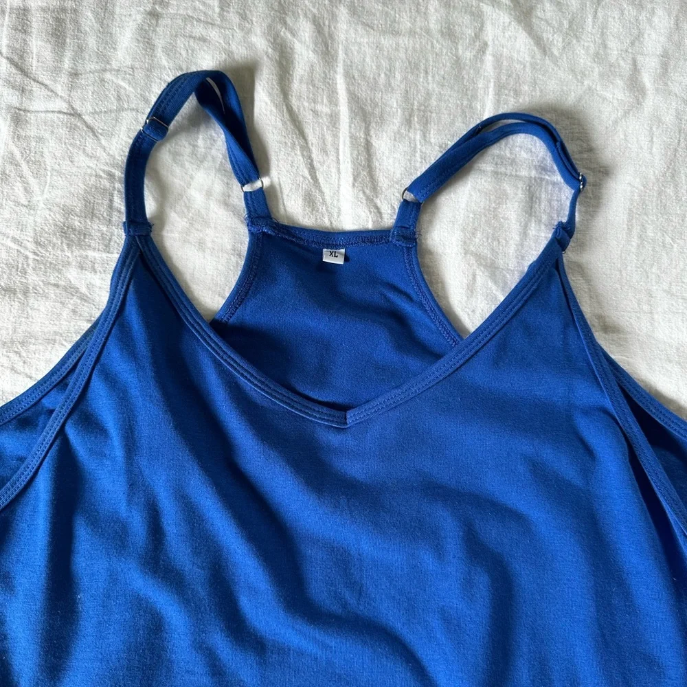 Blue Women’s Sleeveless Romper with Pockets size XL - Picture 5 of 9